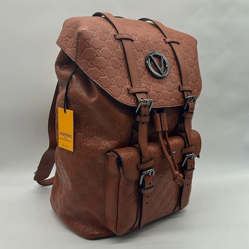 Valentino by Mario Valentino Made in Italy Leather Monogram Backpack NWT - Picture 3 of 14